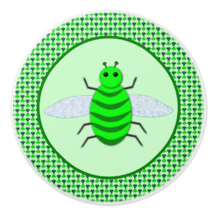Bouton De Porte En Céramique Saint Patricks Day Bee et Shamrocks
