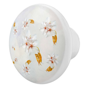 Bouton De Porte En Céramique Sakura - Fleur de cerisier japonaise