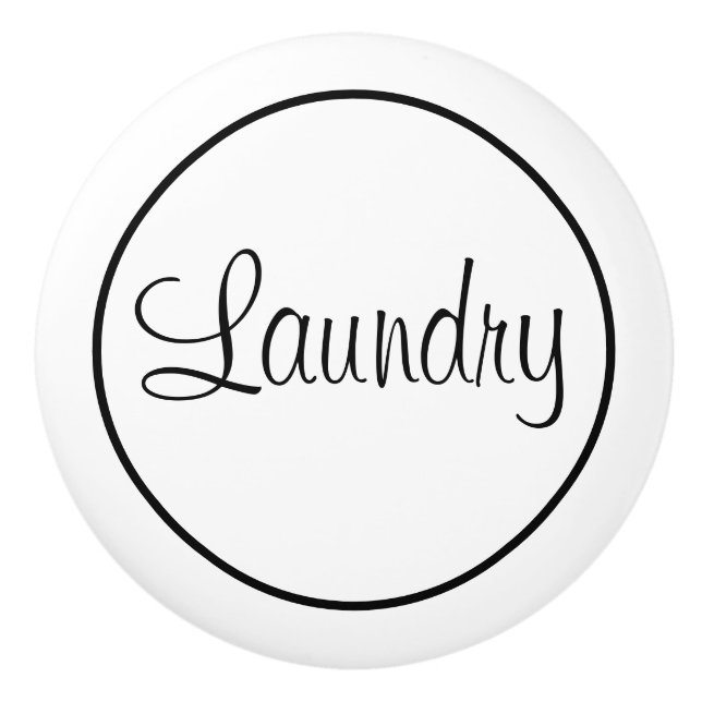 Bouton De Porte En Céramique Salle de blanchisserie (Devant)