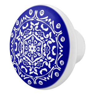 Bouton De Porte En Céramique Sapphire Mandala