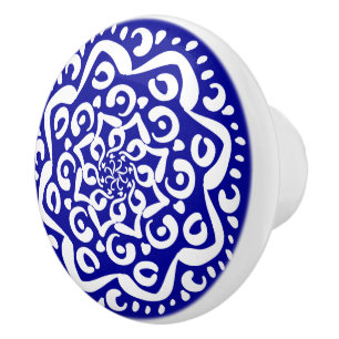 Bouton De Porte En Céramique Sapphire Mandala