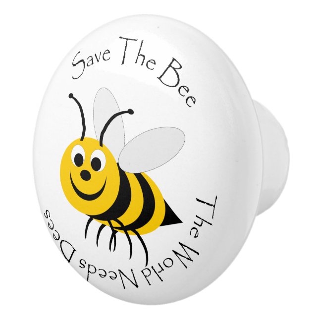 Bouton De Porte En Céramique Sauvez les abeilles (Droite)