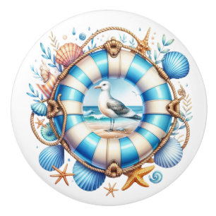 Bouton De Porte En Céramique Scène Plage