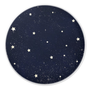 Bouton De Porte En Céramique Scintillement peu de nuit céleste de ciel étoilé