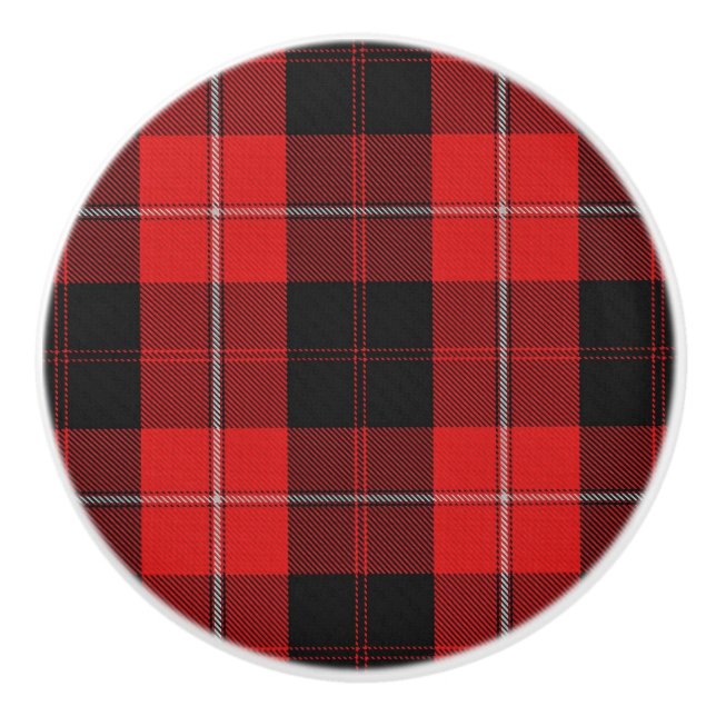 Bouton De Porte En Céramique Scottish Grandeur Clan Cunningham Tartan Plaid (Devant)