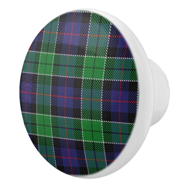 Bouton De Porte En Céramique Scottish Grandeur Clan Leslie Hunting Tartan (Droite)