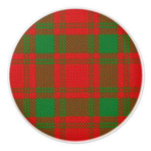 Bouton De Porte En Céramique Scottish Grandeur Clan MacQuarrie Tartan Plaid
