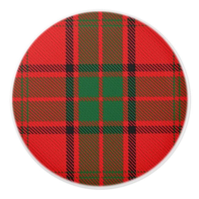 Bouton De Porte En Céramique Scottish Grandeur Clan Maxwell Tartan Plaid (Devant)