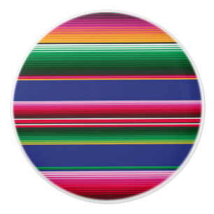 Bouton De Porte En Céramique Serape barre des couleurs audacieuses mexicaines