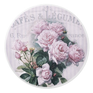 Bouton De Porte En Céramique shabby chic, découpage, victorien, français chic, 