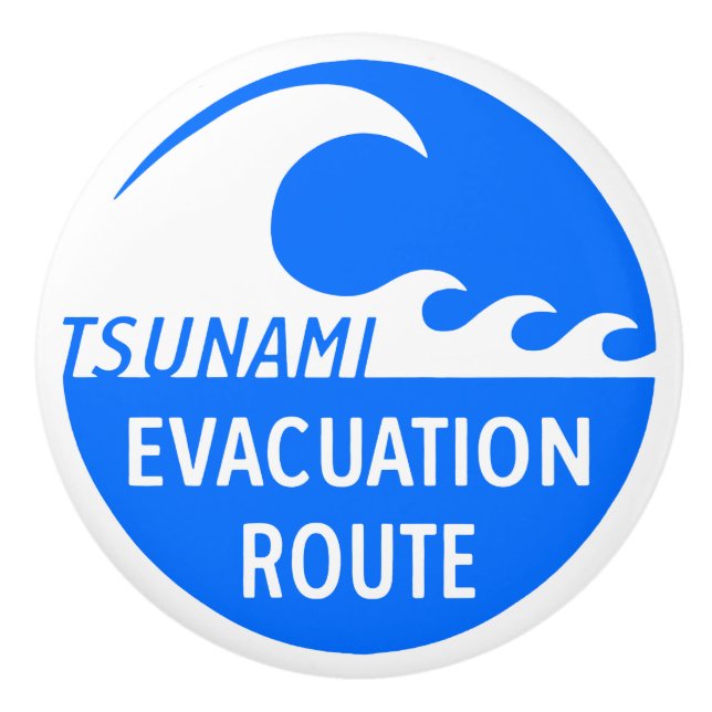 Bouton De Porte En Céramique Signal routier de la route d'évacuation (Devant)