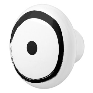 Bouton De Porte En Céramique Signe astrologique du Soleil - Cercle Zen Bouddhis
