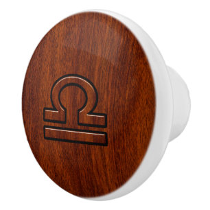 Bouton De Porte En Céramique Signe Libra sur la décoration style acajou