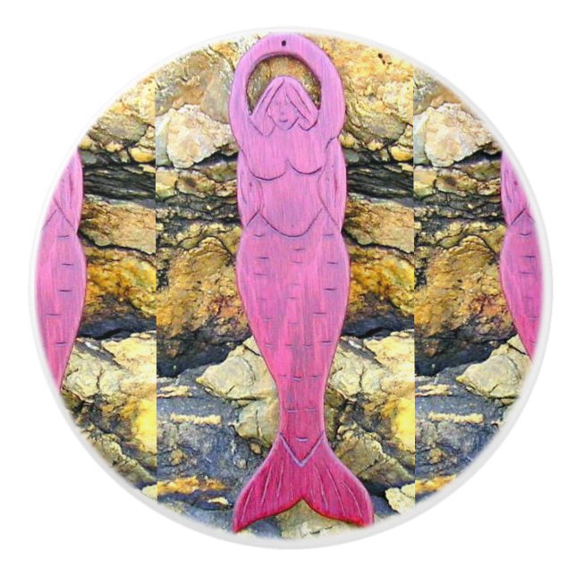 Bouton De Porte En Céramique sirène pourpre de déesse (Devant)
