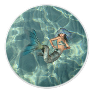 Bouton De Porte En Céramique Sirène sous-marine