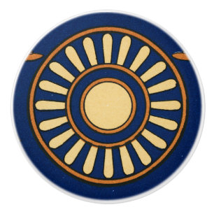 Bouton De Porte En Céramique Soleil assyrien vintage