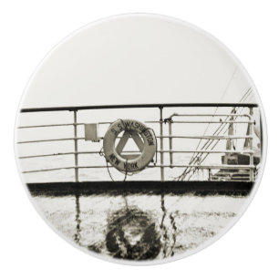 Bouton De Porte En Céramique SS Washington Luxury Liner Cruise Ship 1930's Deck