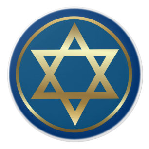 Bouton De Porte En Céramique Star of David Ceramic Knob