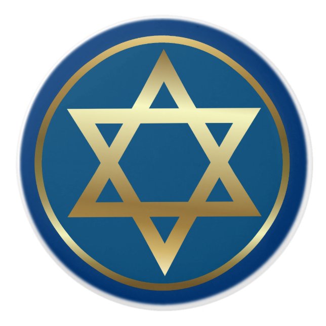 Bouton De Porte En Céramique Star of David Ceramic Knob (Devant)