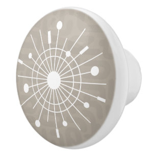 Bouton De Porte En Céramique Starburd'enneigement atomique Sputnik MCM en céram