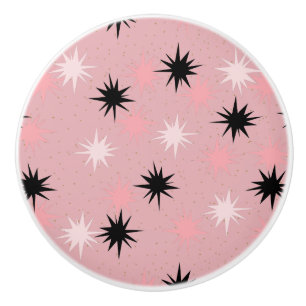 Bouton De Porte En Céramique Starbursts Rose atomique Ceramic Knob