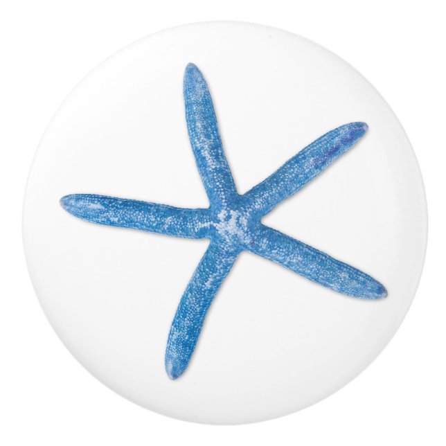 Bouton De Porte En Céramique Starfish bleu (Devant)
