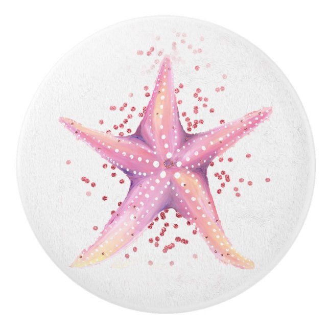 Bouton De Porte En Céramique Starfish Knob pour Dresser ou Nightstand (Devant)