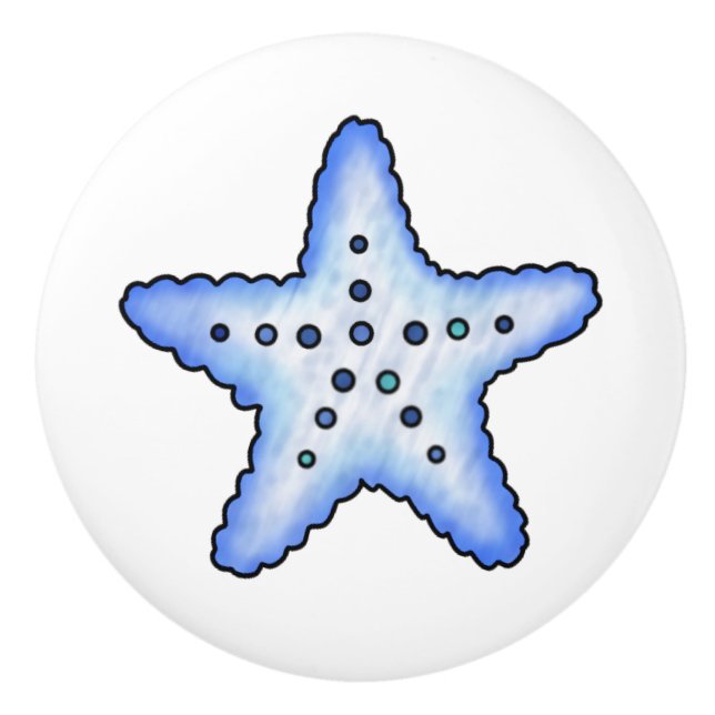 Bouton De Porte En Céramique Starfish Nautical Beach House (Devant)