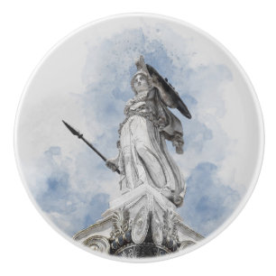 Bouton De Porte En Céramique Statue grecque classique Athéna - Décoratif