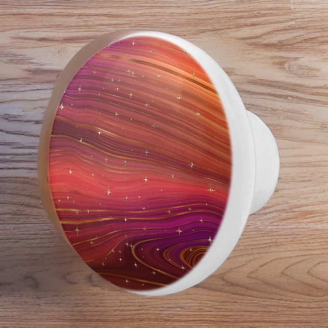 Bouton De Porte En Céramique Strate terrestre molle rouge et orange (Créateur téléchargé)