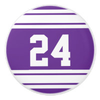 Stripes de sport violet et blanc avec nombre