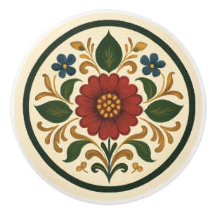 Bouton De Porte En Céramique Style Bavarois Tole Peinture Cottagecore Art popul