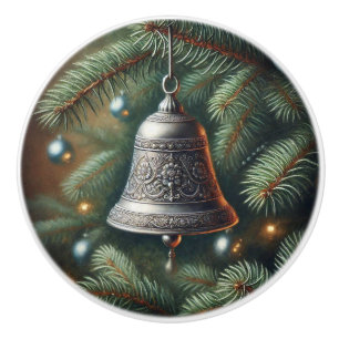 Bouton De Porte En Céramique Style Vintage Silver de Noël