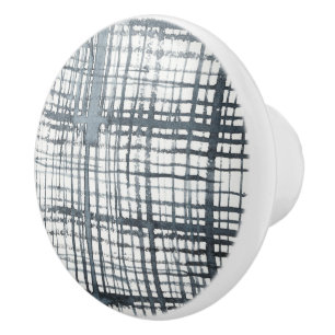 Bouton De Porte En Céramique Stylet - vérifiez le motif