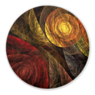 Bouton De Porte En Céramique Sun Flower Floral Moderne Art Motif Abstrait