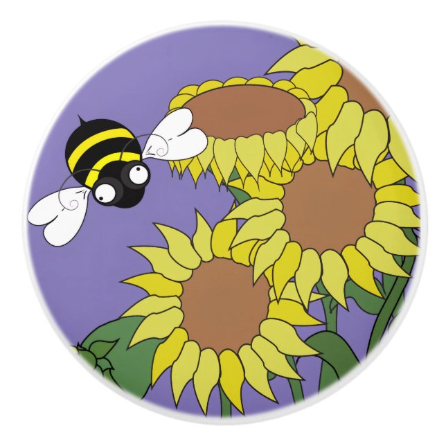 Bouton De Porte En Céramique Sunflower Ceramic Knob (Devant)