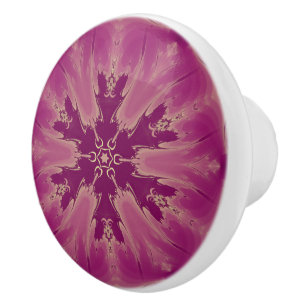 Bouton De Porte En Céramique Superbes teintes violettes de fleurs exotiques