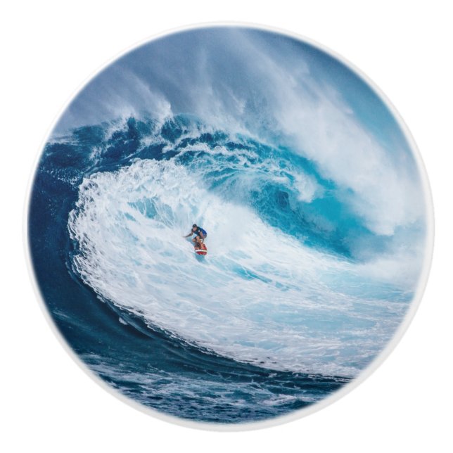 Bouton De Porte En Céramique Surfer sur les Tubes (Devant)