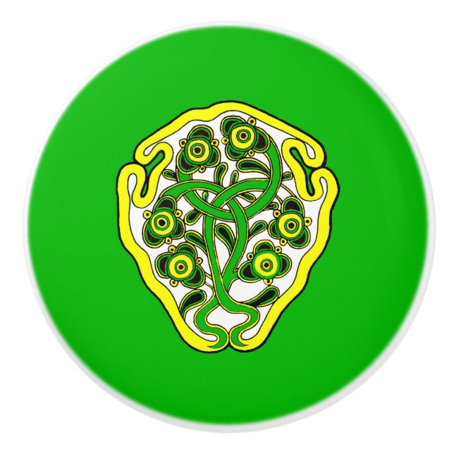 Bouton De Porte En Céramique Symbole celtique (Devant)