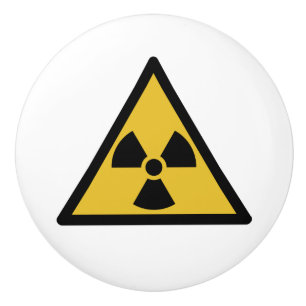 Bouton De Porte En Céramique Symbole d'avertissement de rayonnement (danger rad