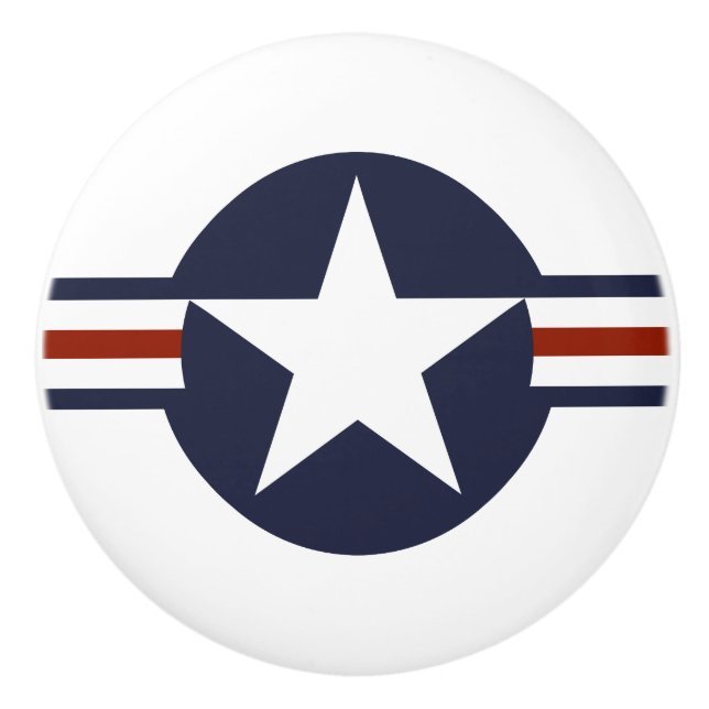 Bouton De Porte En Céramique symbole du drapeau national américain (Devant)