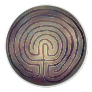 Bouton De Porte En Céramique Symbole du Labyrinthe