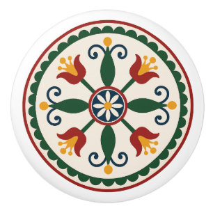 Bouton De Porte En Céramique SYMBOLE Hexé néerlandais Tulip & Daisy Floral Penn