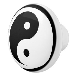Bouton De Porte En Céramique Symbole Yin Yang - tatouage solide design 2