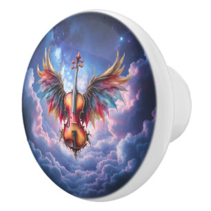 Bouton De Porte En Céramique Symphonie des cieux au clair de lune.