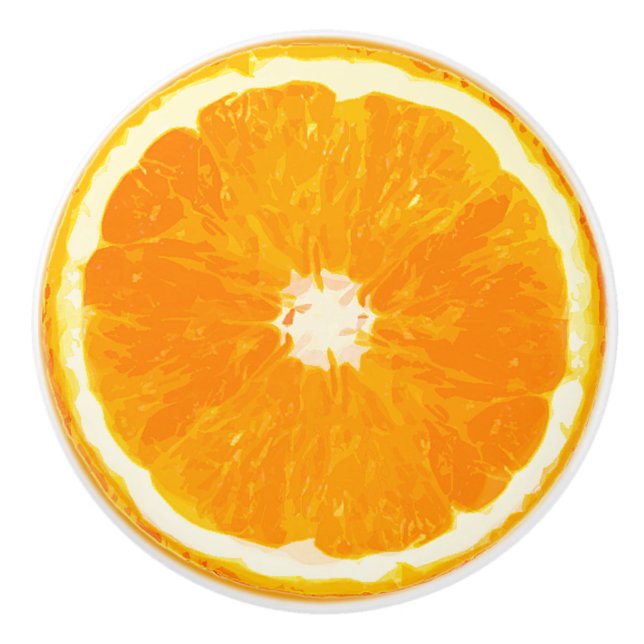 Bouton De Porte En Céramique Tableau numérique en tranche orange (Devant)