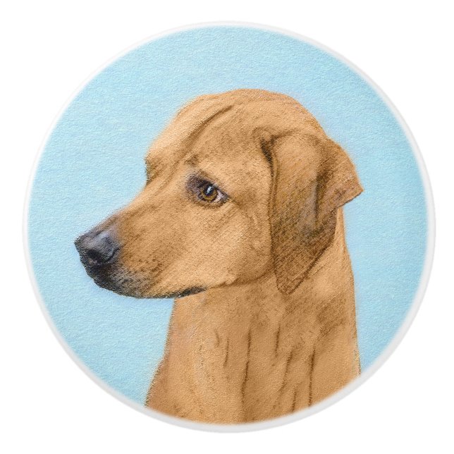 Bouton De Porte En Céramique Tableau Rhodesian Ridgeback - Art Chien original (Devant)
