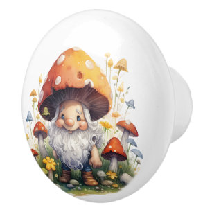 Bouton De Porte En Céramique Tabouret jaune Gnome
