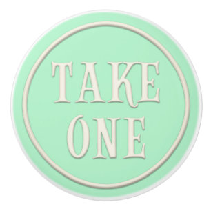 Bouton De Porte En Céramique "Take One" Wonderland Tea Party Pastel Green