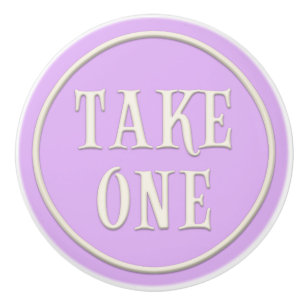 Bouton De Porte En Céramique "Take One" Wonderland Tea Party Pastel Purple